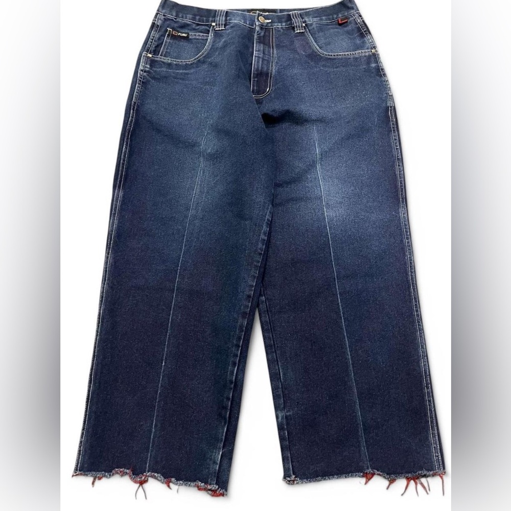 FUBU Dark Blue Baggy Y2K Men's Jeans